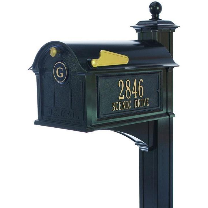 White Hall Balmoral Mailbox Side Plaques, Monogram & Post Package