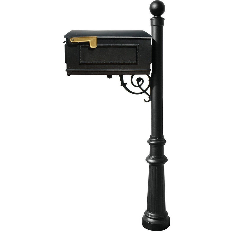 QualArc Lewiston Mailbox with Fluted Base and Ball Finial