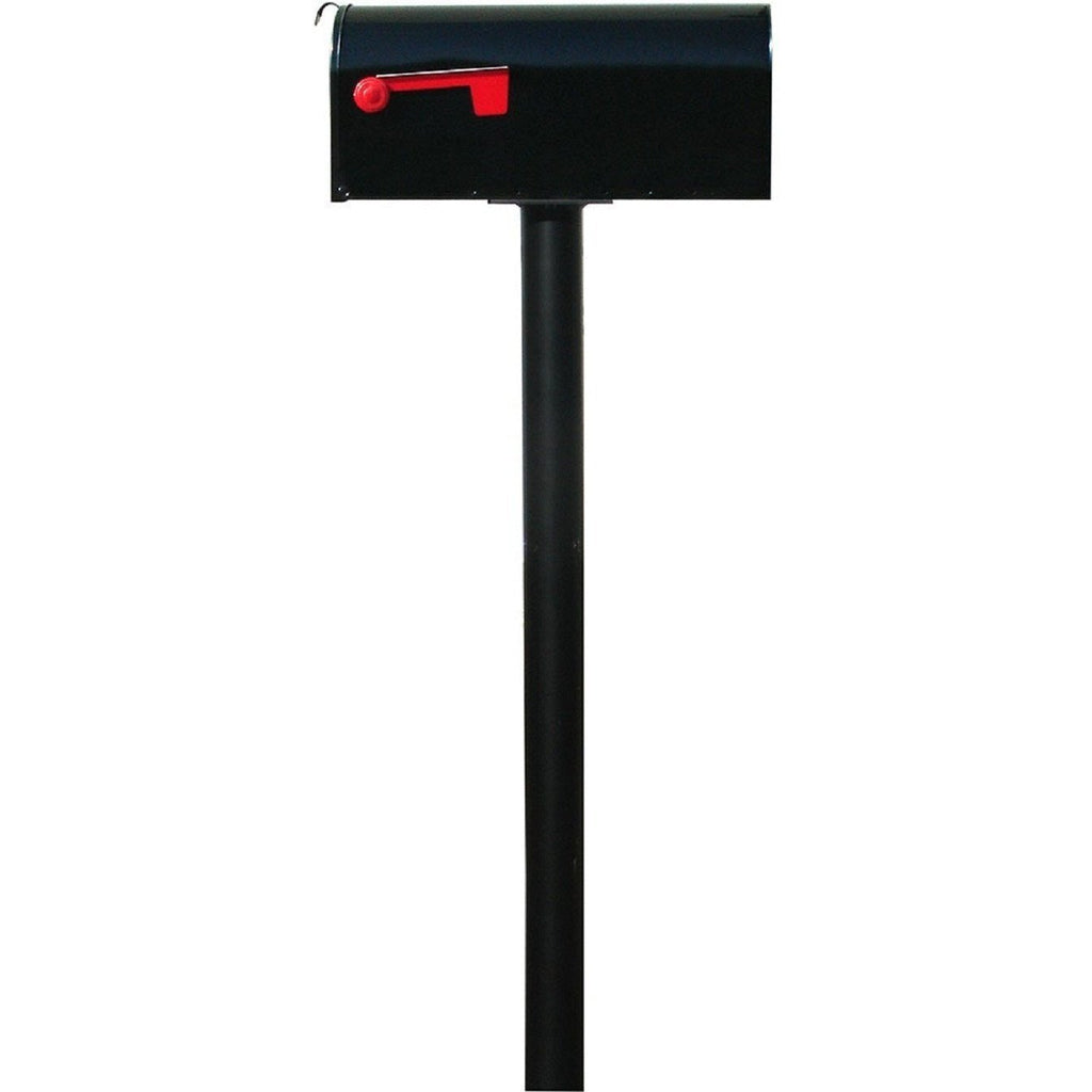 QualArc Hanford Single Mailbox Post System Cast Aluminum with Single E1 Economy Rural Mailbox and Mounting Plate