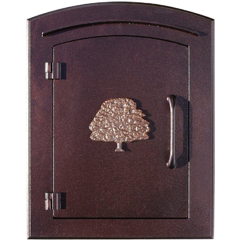 Qualarc Manchester Security Drop Chute Mailbox Decorative Oak Tree Door Logo Faceplate