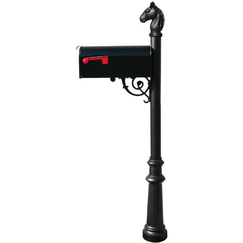 QualArc Lewiston Equine Post and E1 Economy Mounted Plate Mailbox