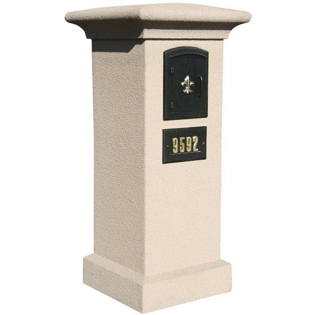 QualArc Personalized Manchester Stucco Column for Mailbox System