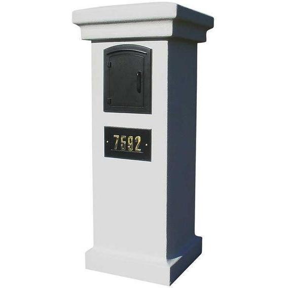 QualArc Personalized Stucco Column Mailbox Custom Address Plate