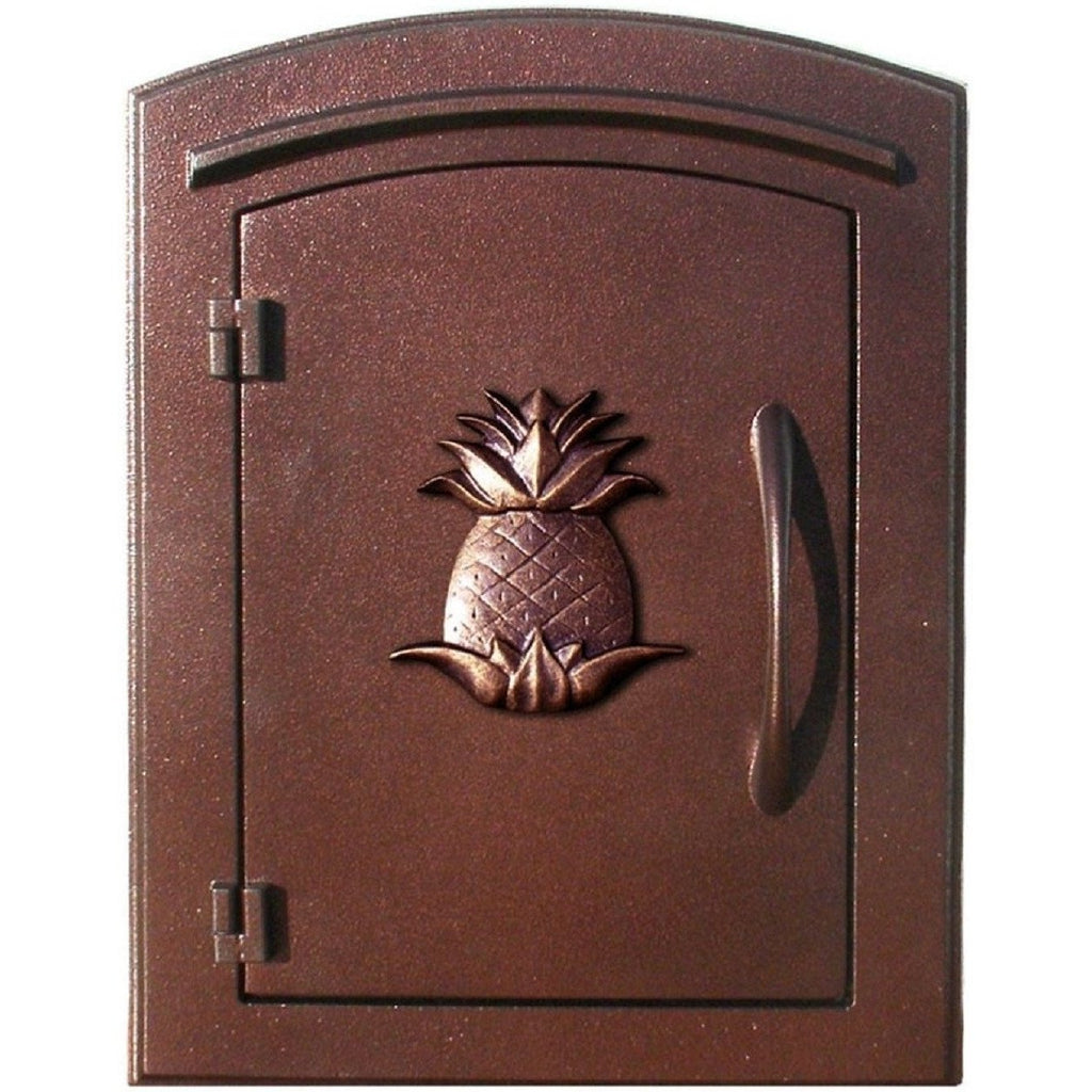 Qualarc Manchester Security Drop Chute Mailbox Decorative Pineapple Door Logo Faceplate