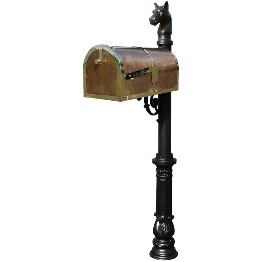 QualArc Provincial Collection Brass Mailbox with Post