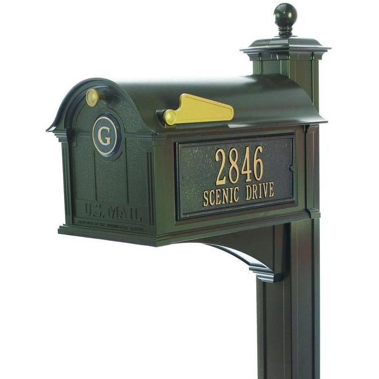 White Hall Balmoral Mailbox Side Plaques, Monogram & Post Package