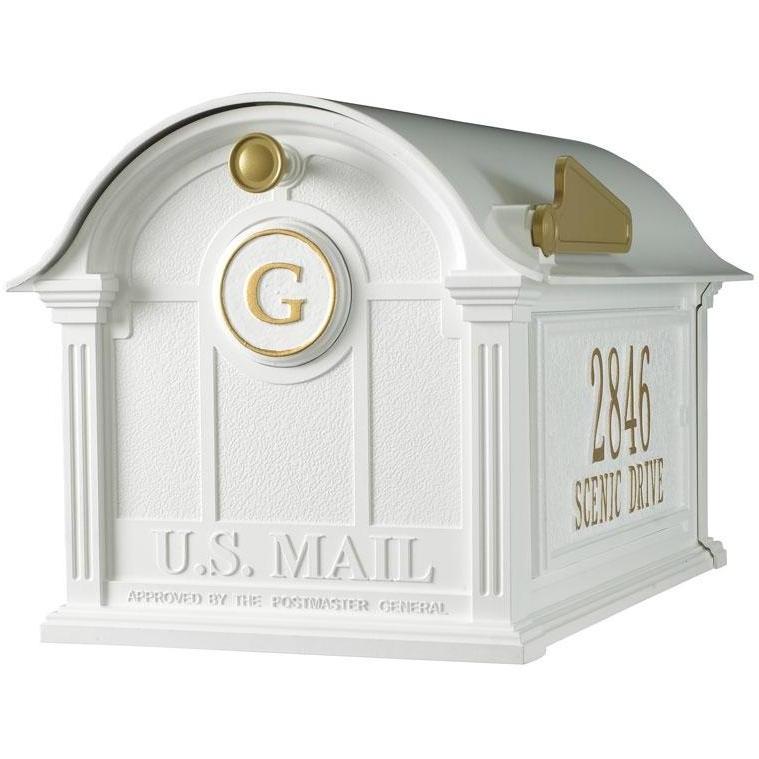 White Hall Balmoral Mailbox Side Plaques and Monogram Package