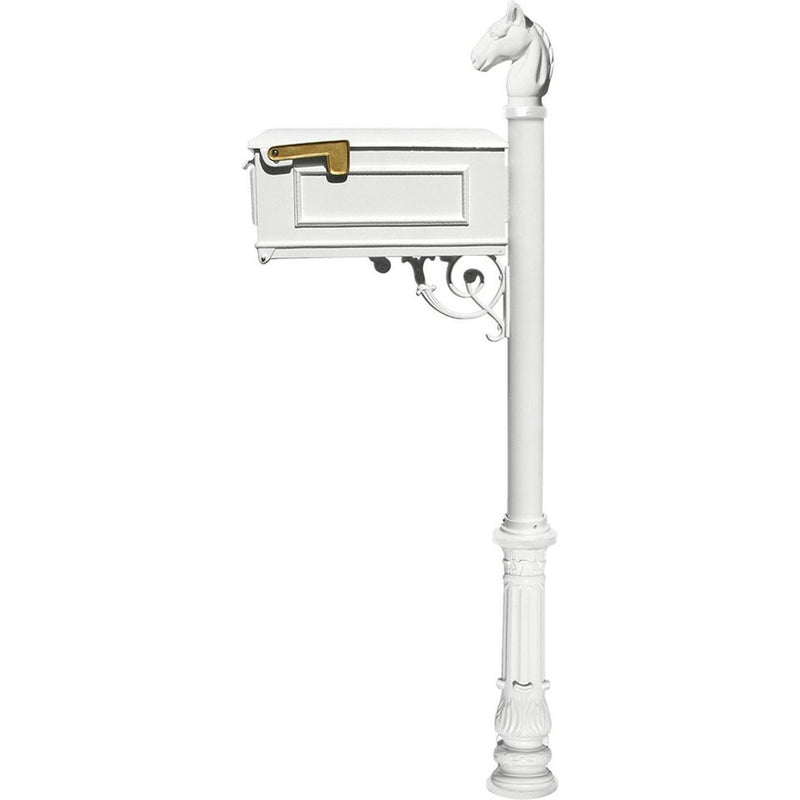 QualArc Lewiston Equine Mailbox Post Ornate Base and Horsehead