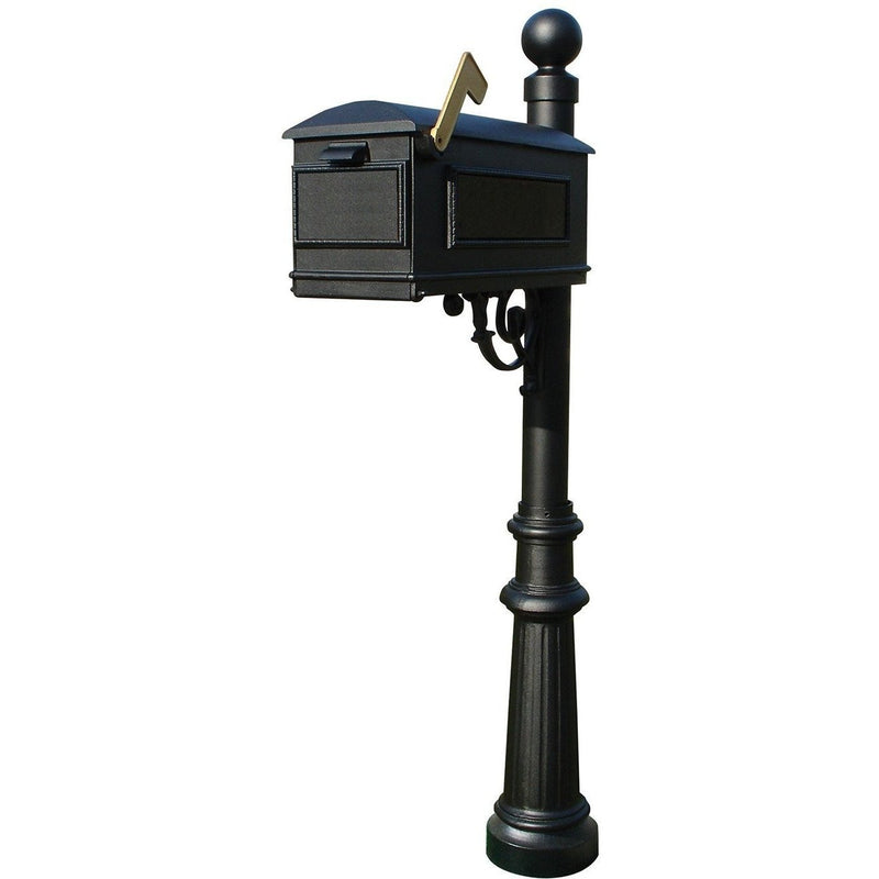 QualArc Lewiston Mailbox with Fluted Base and Ball Finial
