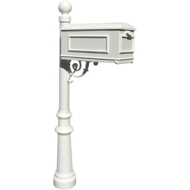 QualArc Lewiston Mailbox with Fluted Base and Ball Finial