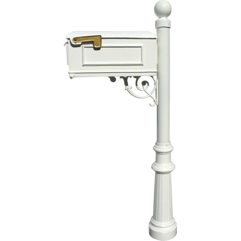 QualArc Lewiston Mailbox with Fluted Base and Ball Finial