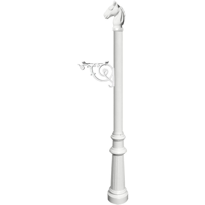 QualArc Lewiston Equine Mailbox Post with Fluted Base and Horsehead Finial