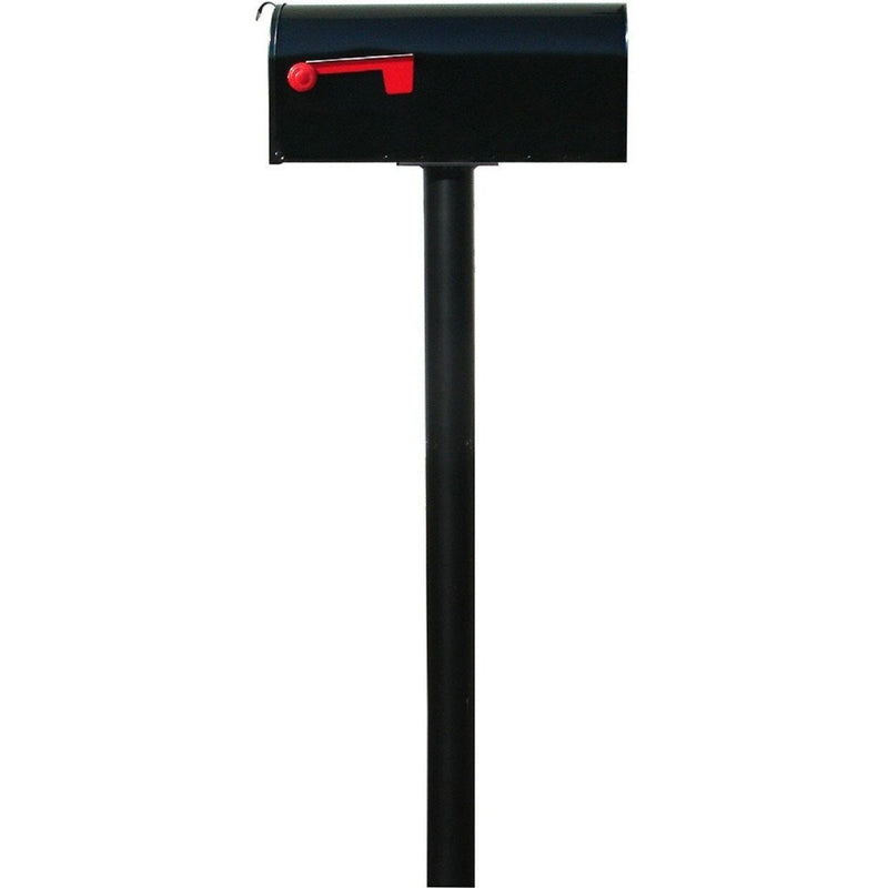 QualArc Hanford Single Mailbox Post System Cast Aluminum with Single E1 Economy Rural Mailbox and Mounting Plate