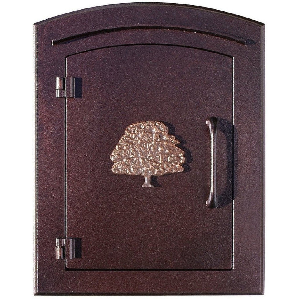 Qualarc Manchester Security Drop Chute Mailbox Decorative Oak Tree Door Logo Faceplate