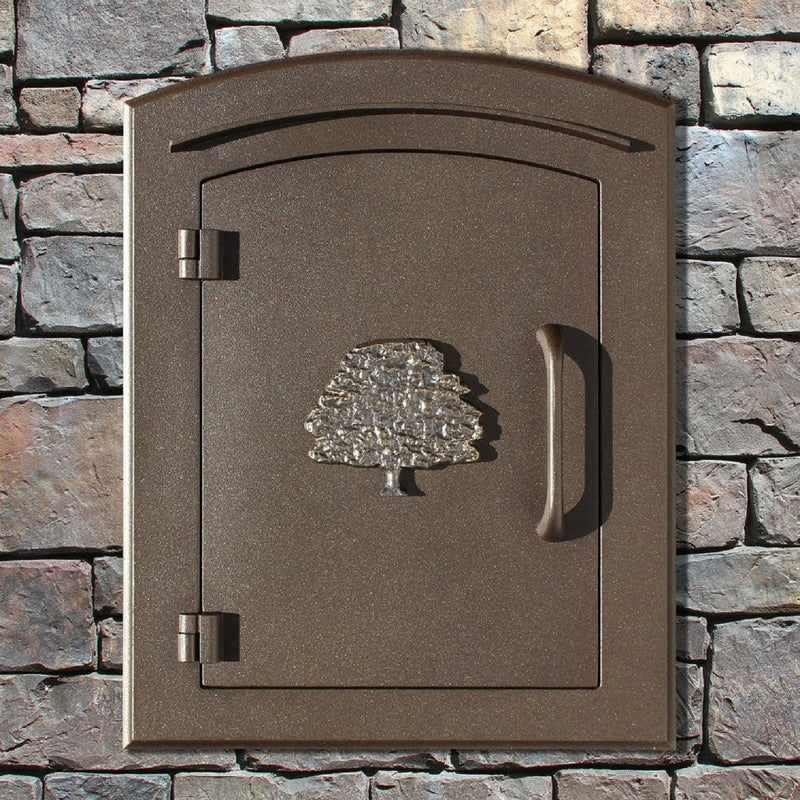 Qualarc Manchester Security Drop Chute Mailbox Decorative Oak Tree Door Logo Faceplate