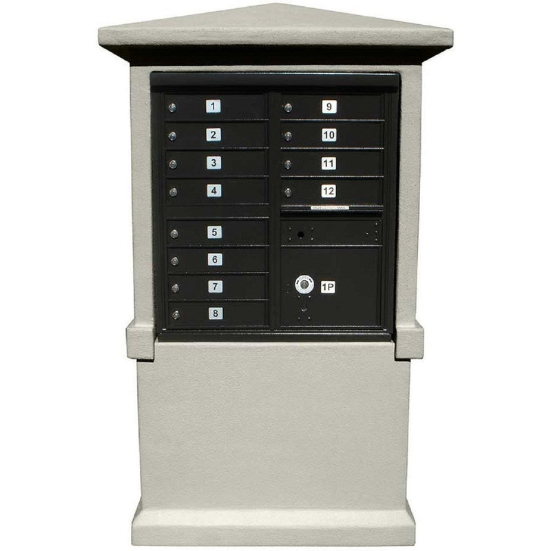 QualArc Eastview Stucco Cluster Box Unit Mailbox Center
