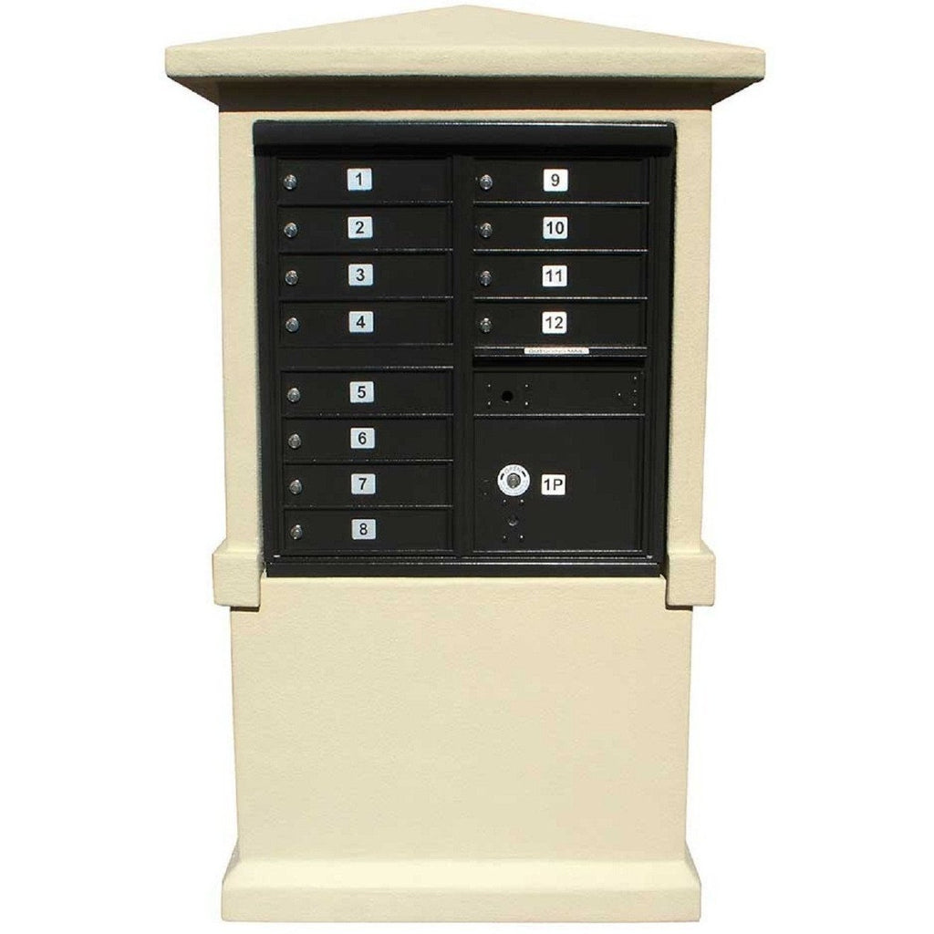 QualArc Eastview Stucco Cluster Box Unit Mailbox Center