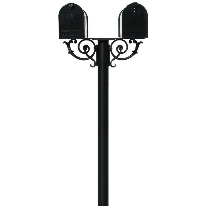 QualArc Hanford TWIN Mailbox Post System With Scroll Supports Cast Aluminum