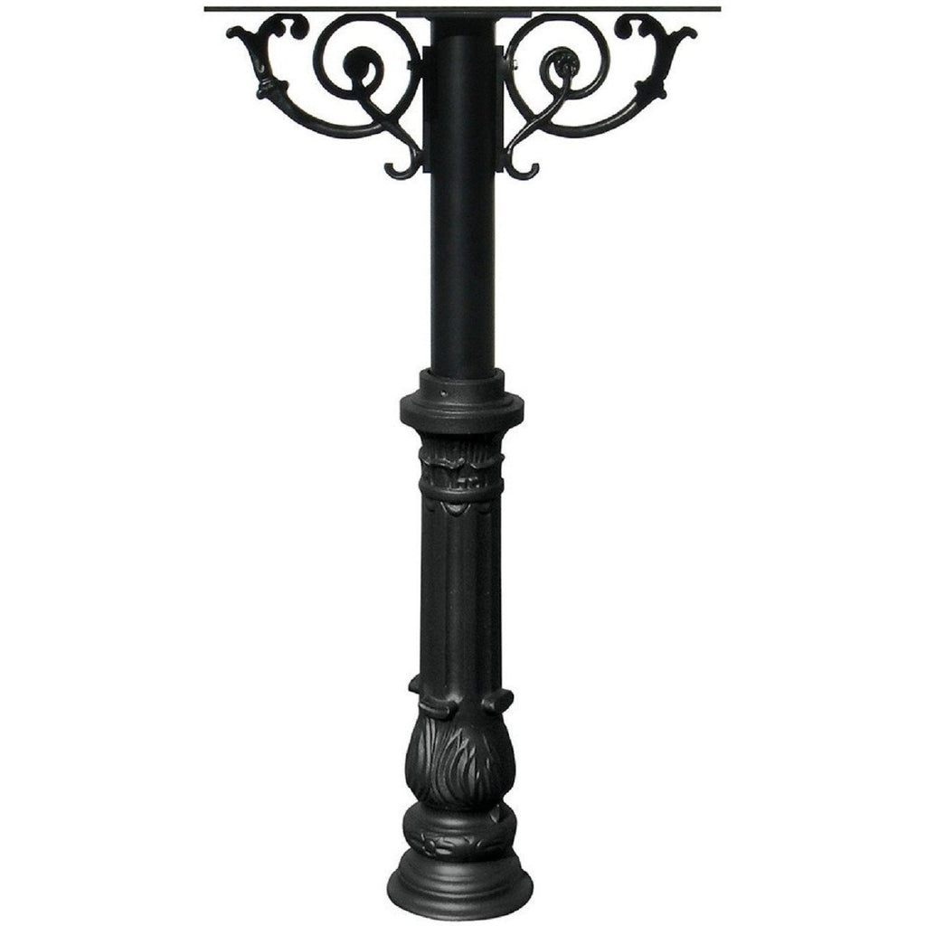 QualArc Hanford TRIPLE Mailbox Post System with Scroll Supports Cast Aluminum
