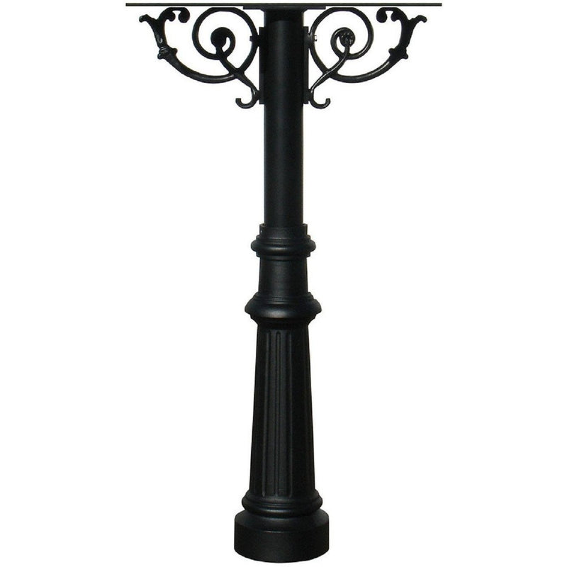 QualArc Hanford TRIPLE Mailbox Post System with Scroll Supports Cast Aluminum