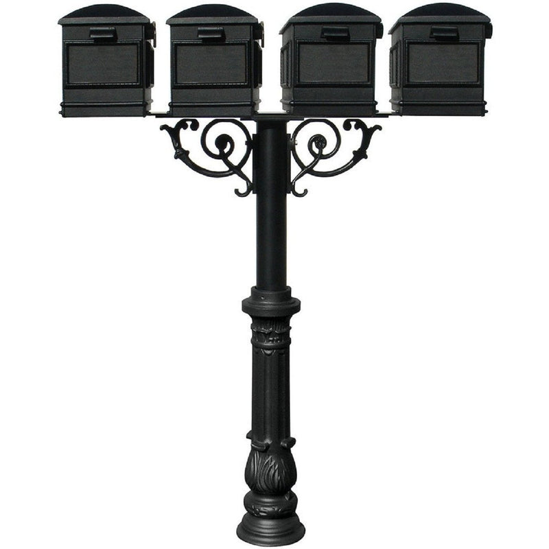 QualArc Hanford QUAD Mailbox Post System Scroll Support and Lewiston Mailboxes