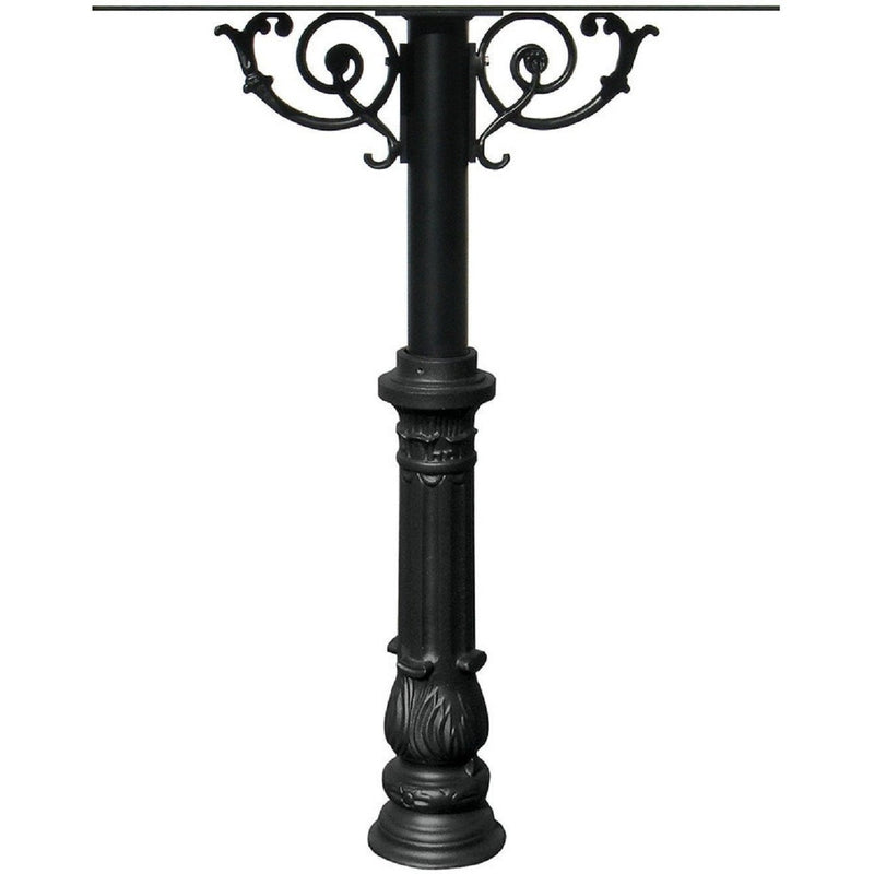 QualArc Hanford QUAD Mailbox Post System Scroll Support Cast Aluminum