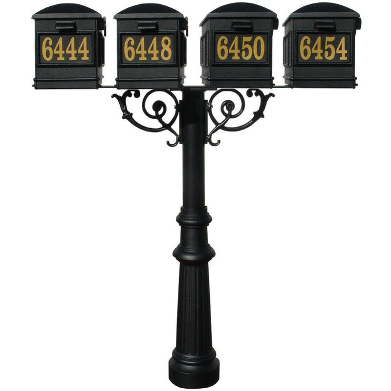 QualArc Hanford QUAD Mailbox Post System Scroll Support and Lewiston Mailboxes