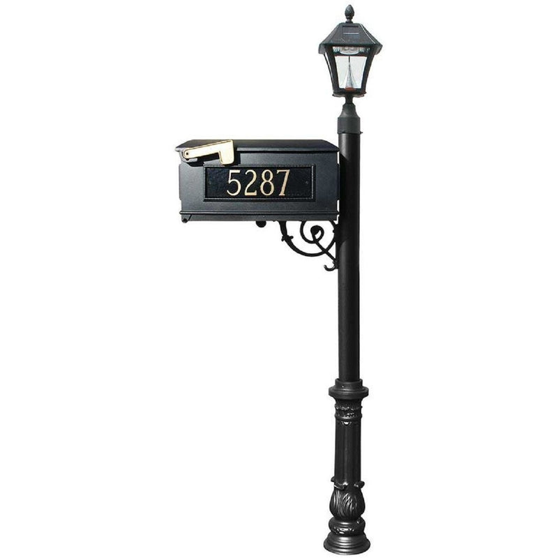 QualArc Lewiston Customized Mailbox Post Mounted Solar Lamp Cast Aluminum