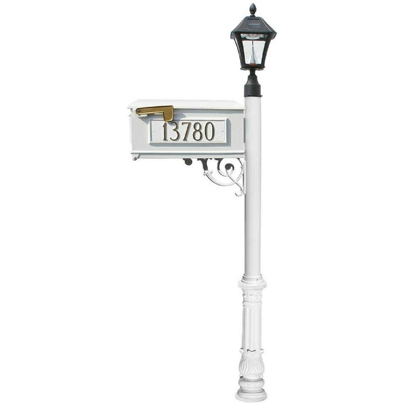 QualArc Lewiston Customized Mailbox Post Mounted Solar Lamp Cast Aluminum