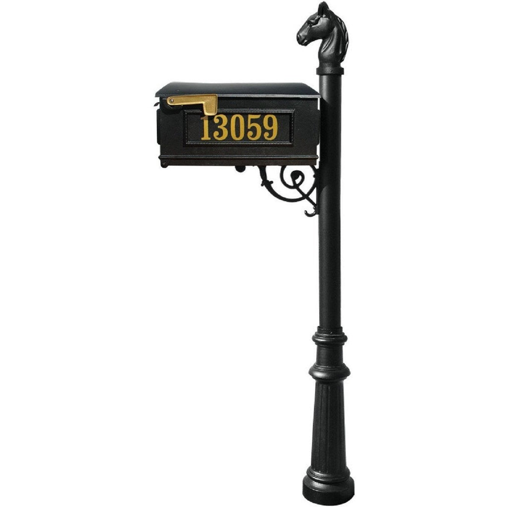 QualArc Lewiston Equine Mailbox with Post Cast Aluminum