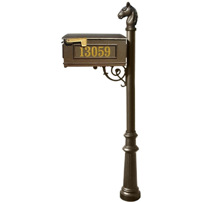 QualArc Lewiston Equine Mailbox with Post Cast Aluminum