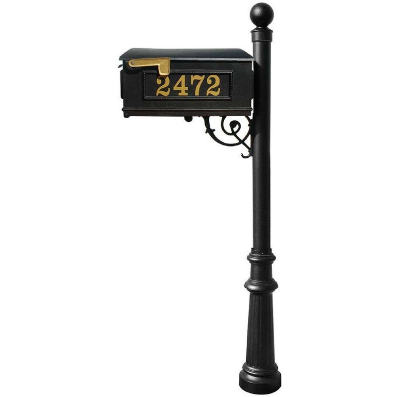 QualArc Personalized Lewiston Residential Mailbox Vinyl Number Cast Aluminum