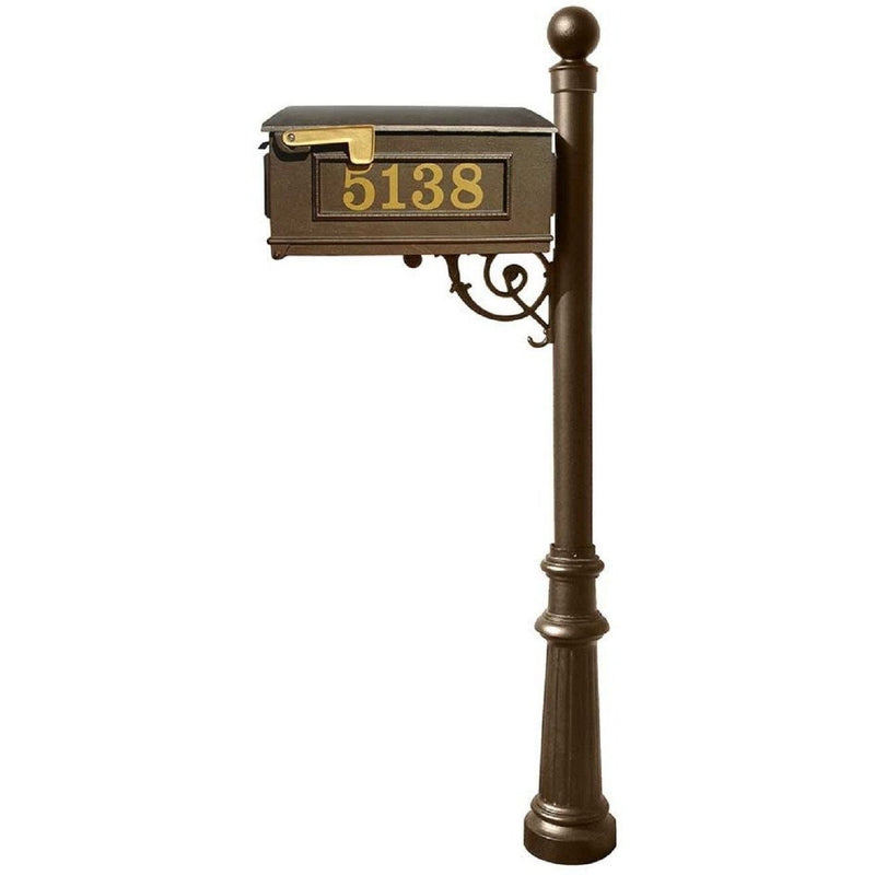 QualArc Personalized Lewiston Residential Mailbox Vinyl Number Cast Aluminum