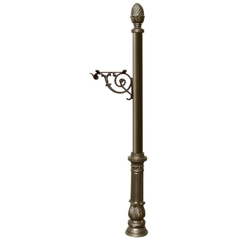 QualArc Lewiston Decorative Mailbox Post Only Cast Aluminum Weather Resistant