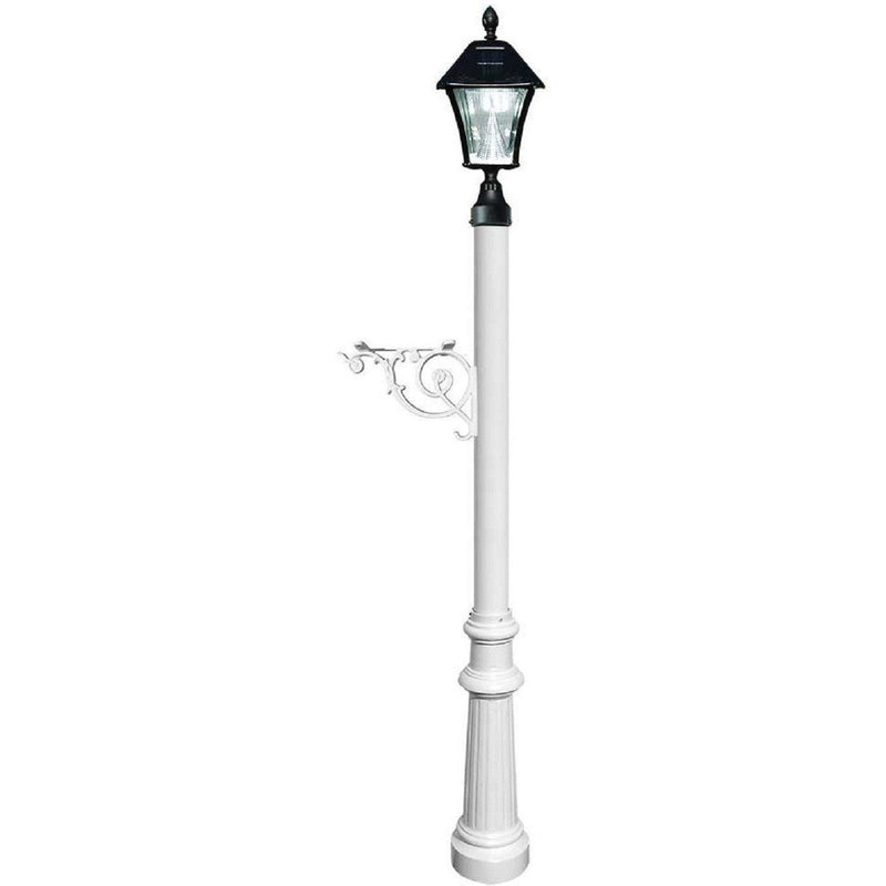 QualArc Lewiston Post Only Support Base Fluted Base Black Bayview Solar Lamp