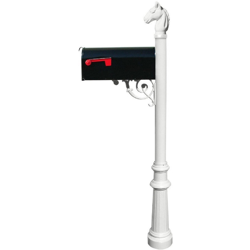QualArc Lewiston Equine Post and E1 Economy Mounted Plate Mailbox