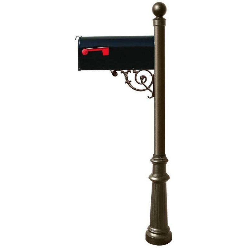 QualArc Lewiston Post Economy Mounted Plate Mailbox Cast Aluminum
