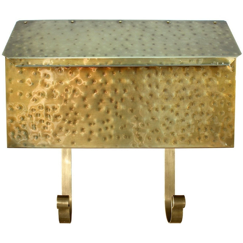 QualArc Provincial Horizontal Wall Mount Collection Brass Mailbox
