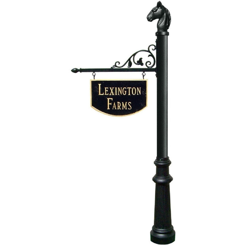 QualArc Personalized Equestrian Large Hanging Ranch Sign Post Package