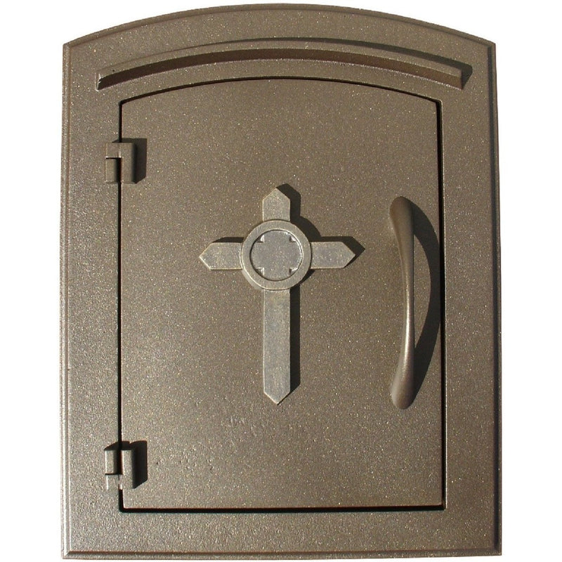 QualArc Manchester Non Locking Column Mount Mailbox with Decorative Cross Logo