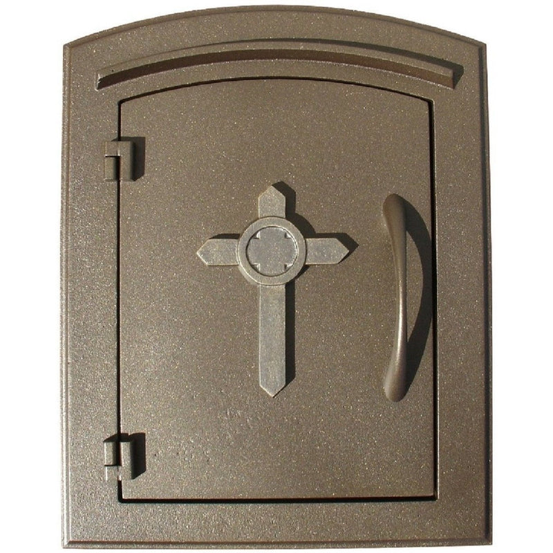 Qualarc Manchester Security Drop Chute Mailbox Decorative Cross Door Logo Faceplate