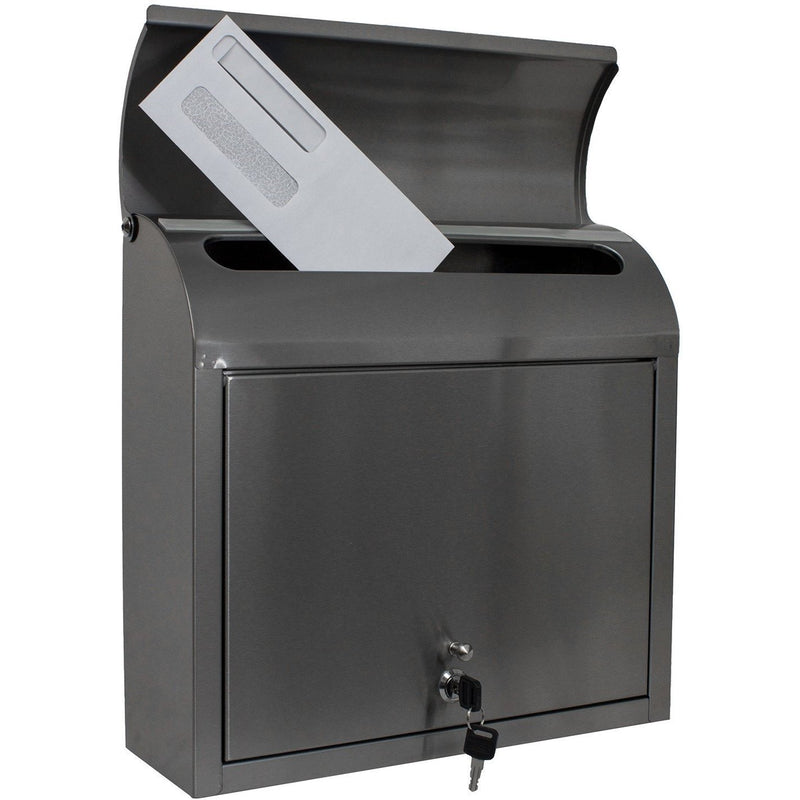 QualArc Compton Locking Wall Mount Mailbox Stainless Steel