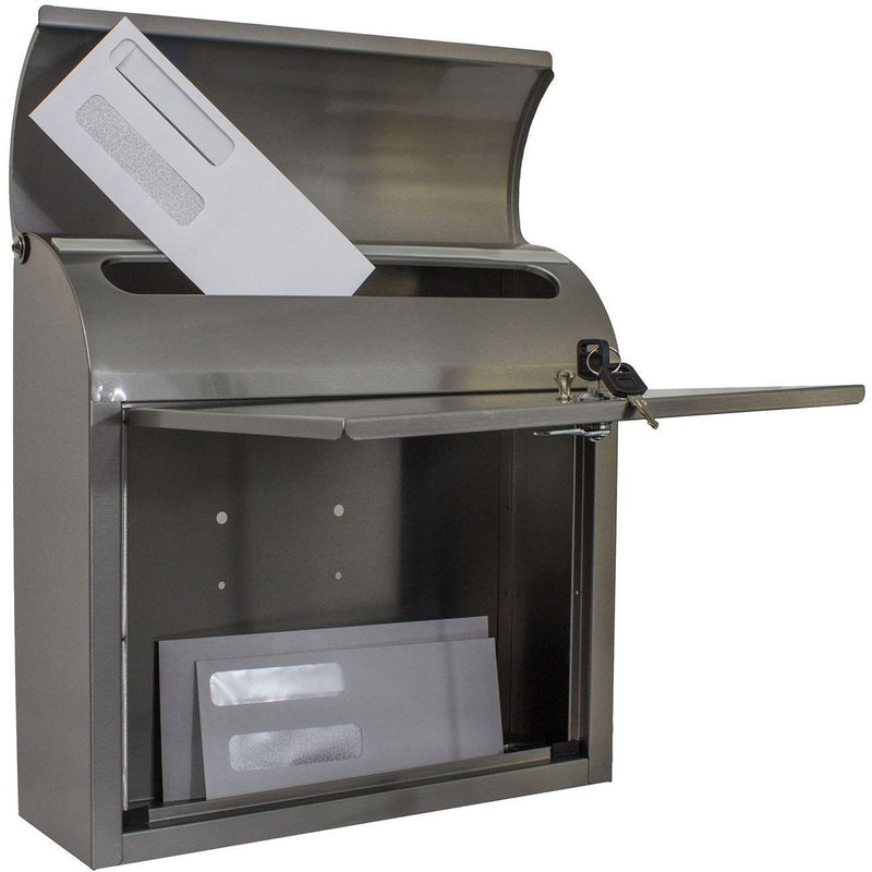 QualArc Compton Locking Wall Mount Mailbox Stainless Steel