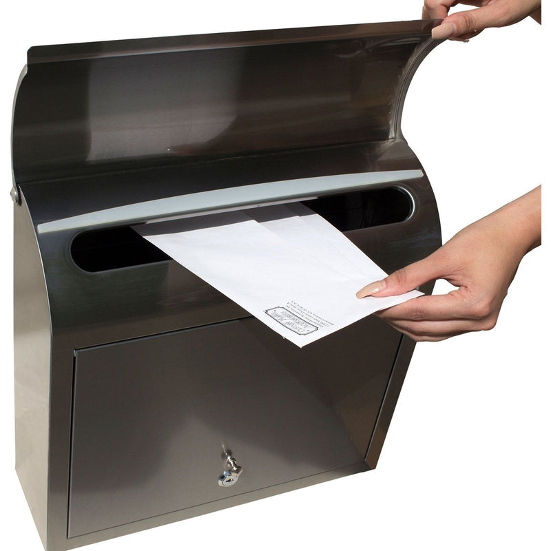 QualArc Compton Locking Wall Mount Mailbox Stainless Steel