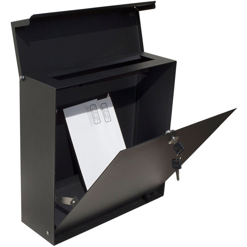 QualArc Winfield Covina Locking Wall Mount Black Mailbox