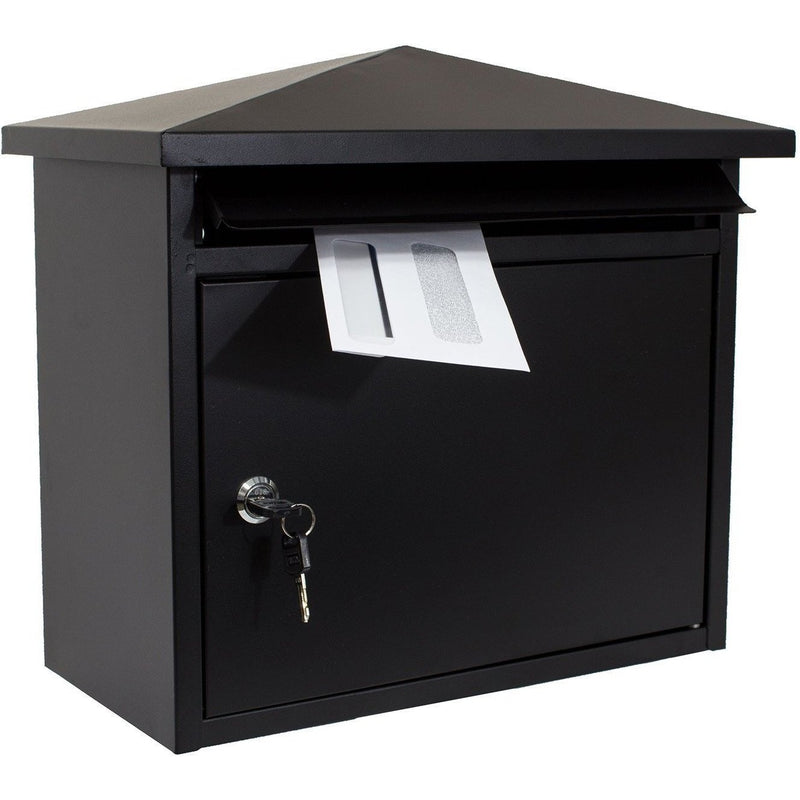 QualArc Summit Wall Mount Locking Mailbox Black