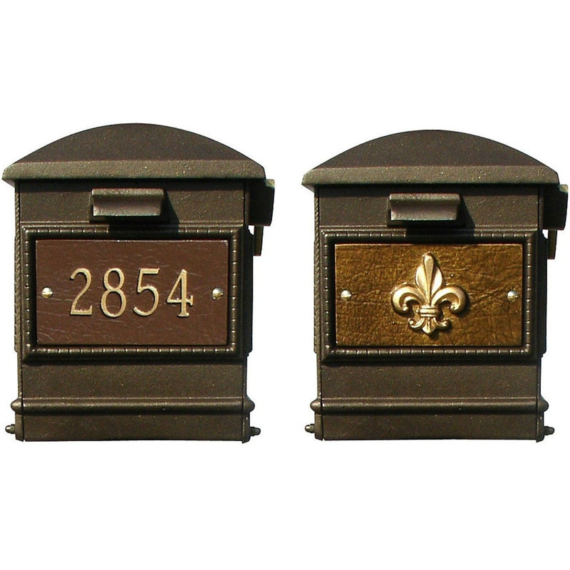 QualArc Personalized Lewiston Equine Complete Post Mailbox System with Ornate Base