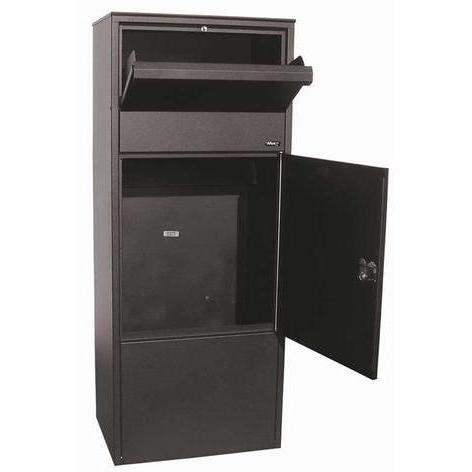 Qualarc ALX-800-BK Allux Steel Locking Mail Parcel Box - Black