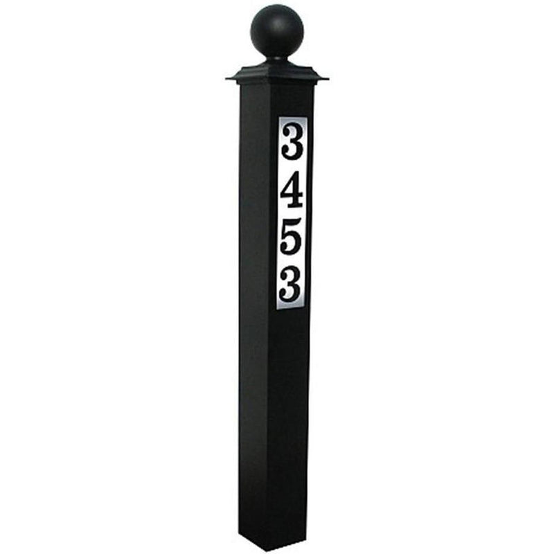 QualArc Personalized Lighted Address Plaque Post with Decorative Finial