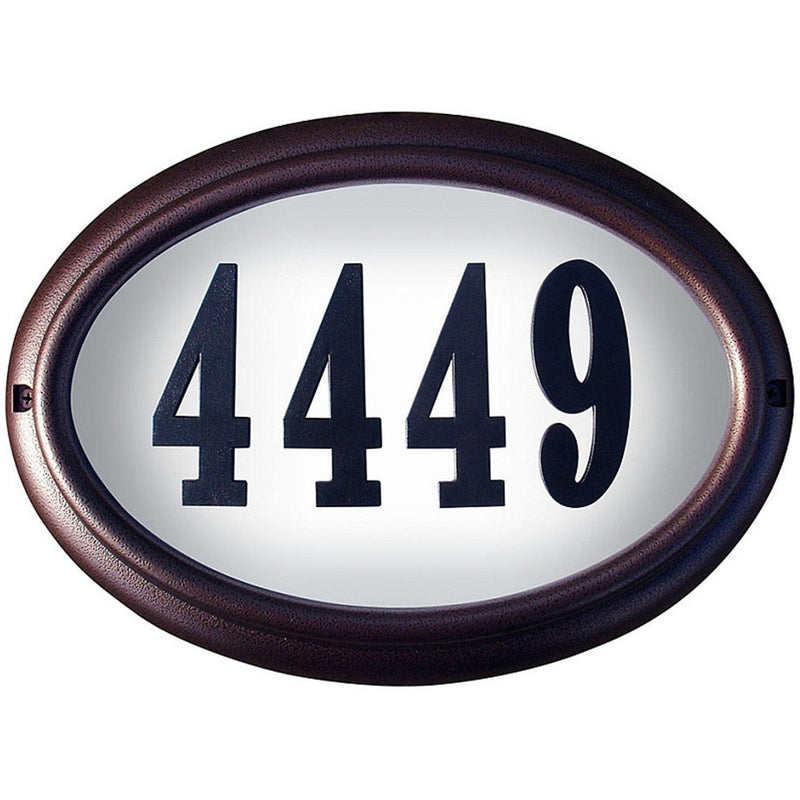 QualArc Edgewood LED Lighted Oval Address Plaque
